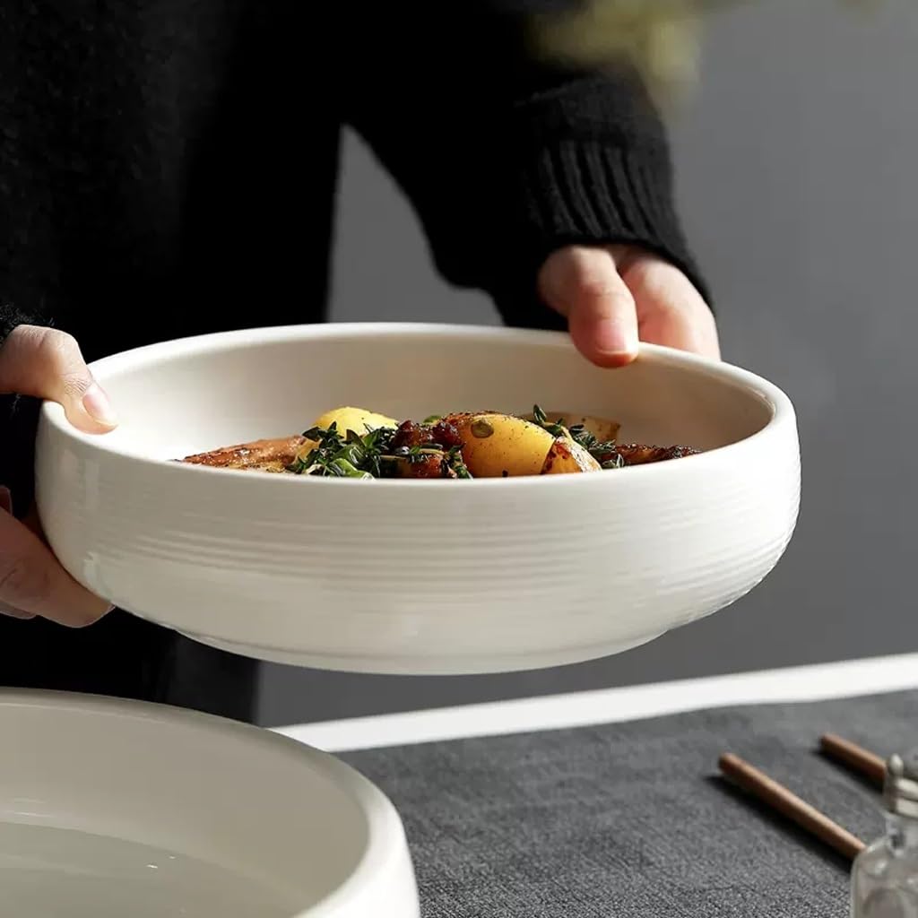 Insalatiera Piatto da tavola for la casa Piatto da frutta in ceramica Grande insalatiera for verdure Ciotola for zuppa del ristorante dell'hotel Forniture Per La Cucina(M)