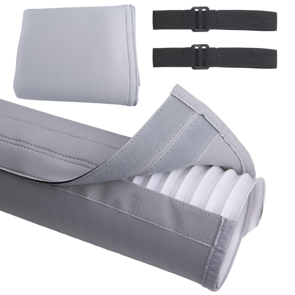 Couvercle de Tuyau de Climatiseur,Manchon de Tuyau de Climatisation Isolé par Protection Solaire,Pliable avec Bande Élastique pour Tuyaux D'échappement de 5" et 5,9" de Diamètre
