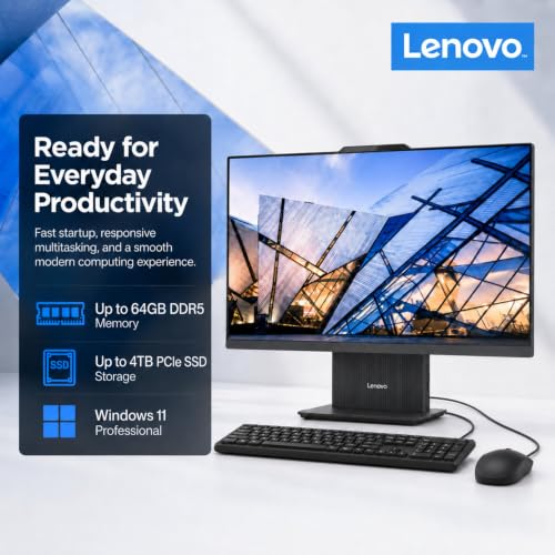 Image of Lenovo IdeaCentre 27 inch FHD All-in-One Desktop Computer, Intel Core i7-13620H(24MB Smart Cache), 16GB DDR5, 512GB PCIe SSD, Wi-Fi 6, HDMI, USB-C, Wired KB&Mouse, Business AIO, Windows 11 Pro