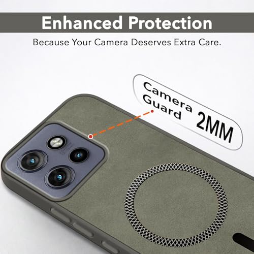 Image of Jkobi Leather Finish Back Cover Case for Motorola Moto Edge 50 Neo (MagSafe Compatible Wireless Charging | Soft Touch | Camera Bump Protection)