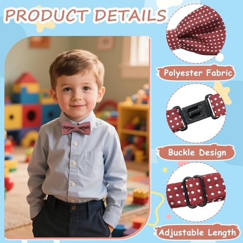 Bow Ties for Boys Girls Polka Dot Boys Bow Ties 8-10 Pre-Tied Kids Bowtie for Wedding Graduation Party4