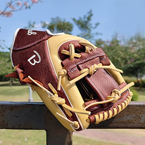 Beoub Baseball Softball Glove Youth Adults Mens Women Junior 11.5 Inch Left Handed Throw I Web Leather Infield Outfield Fielding Mitts Gifts #TOP4