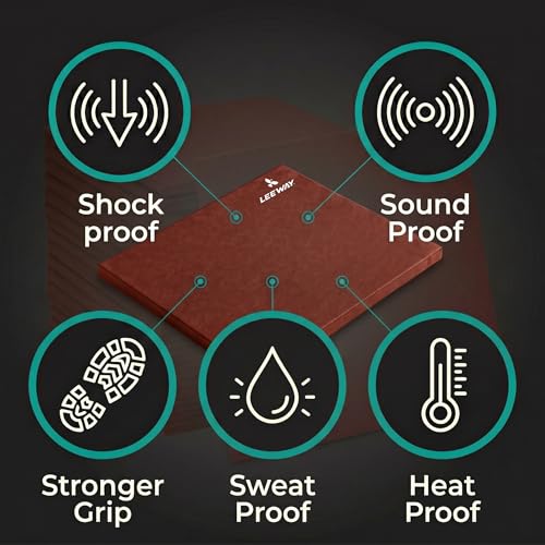 Image of Leeway Gym Mats for Floor | SBR (Set of 8, 10mm, 20 inchx20 inch) TerraCotta | Gym Floor Mat Rubber for Heavy Workout | Equipment Matt for Home Exercise | | Yoga Rubber Tiles, Kids Rooms Heavy Duty Flooring Sheet