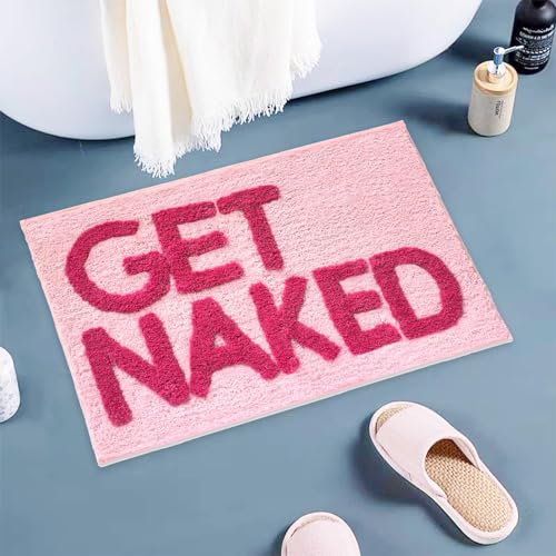 QITIXI:OU Rosa Badezimmerteppich, 40 * 60 cm Bunt rutschfest Badematte...