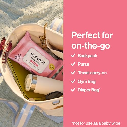Image of The Honest Company Grapefruit Grove Sanitizing Wipes, Kills 99.99% of Germs, Safe for All Hands, Antibacterial, Dermatologist Tested, 50 Count