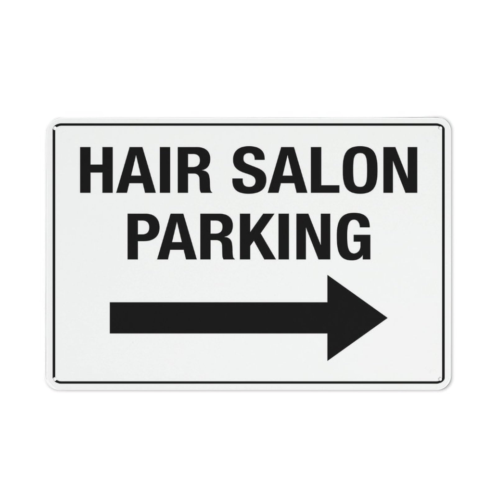 Hair Salon Parking (Right Arrow) Sign, 8x12 Inch UV-Printed Aluminum Outdoor Sign, Weatherproof Security Sign for Home or Business