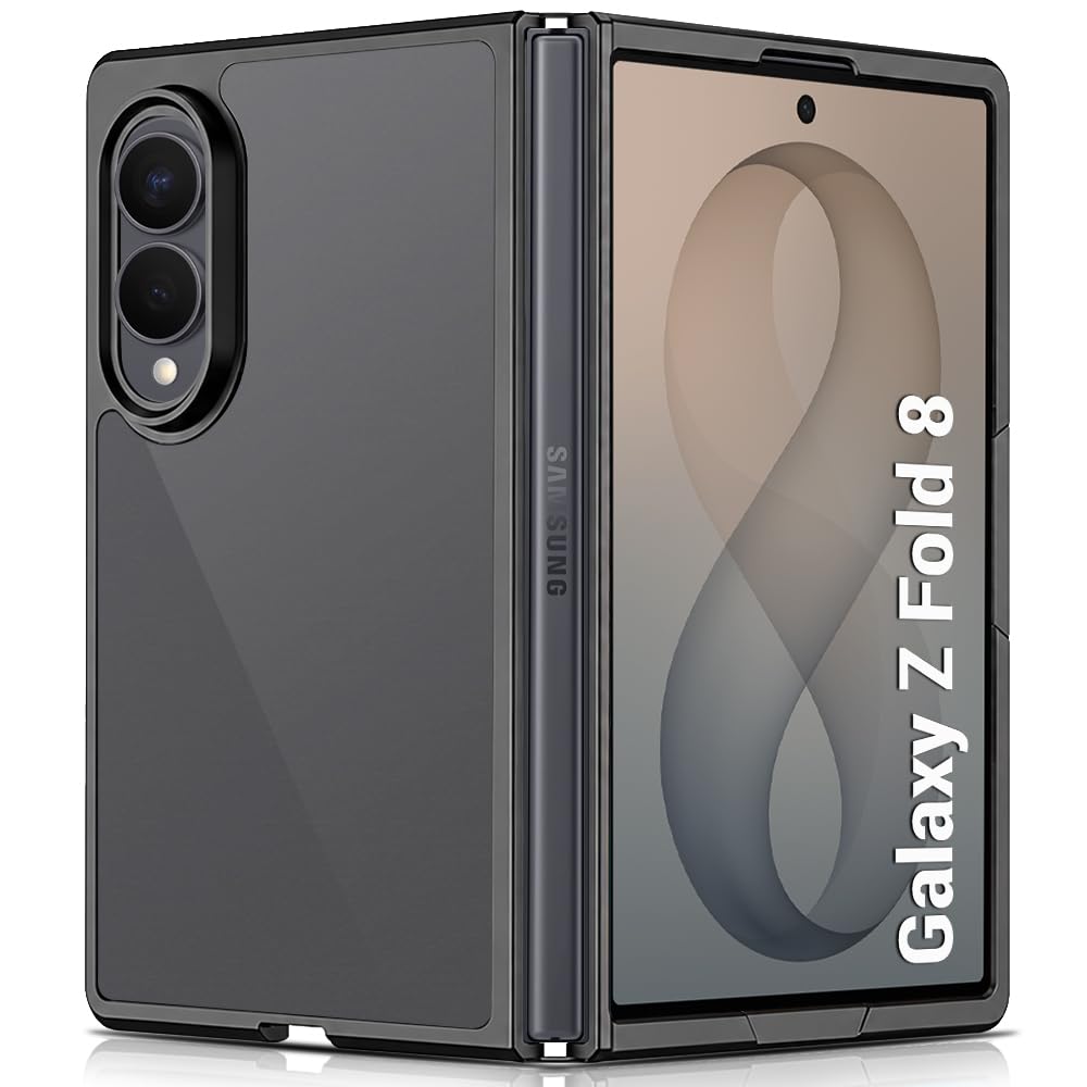 TheGiftKart Hybrid Shockproof Back Cover Case for Samsung Galaxy Z Fold 8 5G | Camera Protection Module | Hard Back Cover Case for Samsung Z Fold8 (PC & TPU, Translucent Smoke Matte Back, Black Sides)-image-47