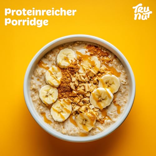 Tru-Nut Vegan Erdnussbutter Pulver, 454g - Ideal für Smoothies & Porridge - Proteinreich - 75% weniger Kalorien - Glutenfrei - Ohne Gentechnik - Erdnussbutter flavour pulver