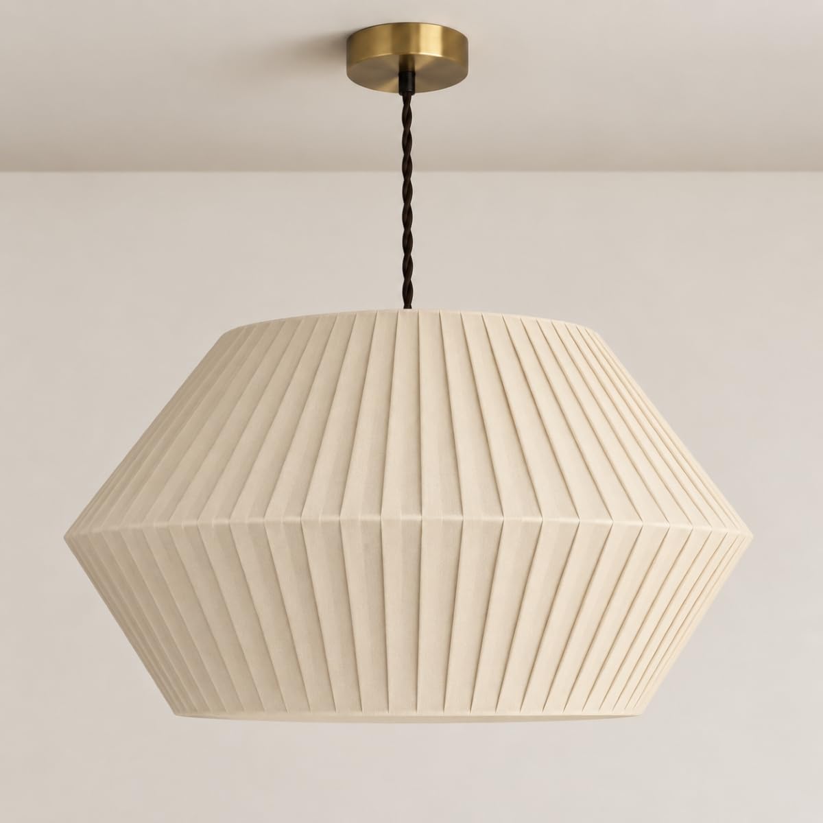 CGC Lighting Ceiling Lampshade Large Indoor Cotton Pleated Hanging 50cm Geometric