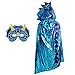 DKINY Cape Dinosaure Déguisement Carnaval Enfant Garçon avec Masque Costume Dragon à Paillette pour Enfants Cosplay Fête Carnaval Anniversaire Party Soirée Jeux Décoration (Bleu)