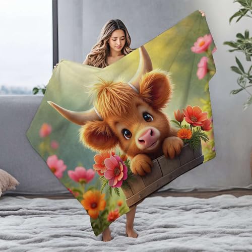 Couverture pour maman plaid personnalisé avec image de vache