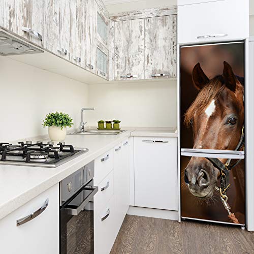 Vinilo para nevera de 60x180 cm con diseño de retrato de caballo para decoración de cocina 4