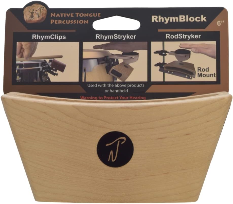 Native Tongue Percussion RhymBlock, High Tone 6" Maple Percussion Woodblock