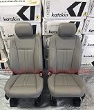 Katzkin Leather Gray Seat Covers Compatible with 2019-2020 Ford F-150 SuperCrew XLT