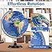 COSTWAY 12” Illuminated World Globe, Geography Educational Globe with Built-in LED Night Light, Wooden Stand, Clear Map for Kids & Adults Learning, Desktop Globes for Students, Decoration (Navy)