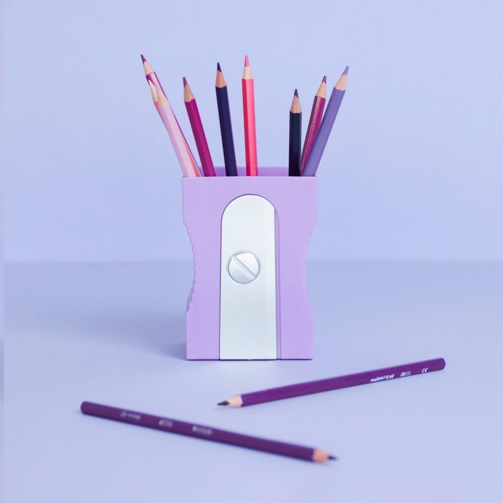 Balvi Sharpener Pencil Pot Purple Colour Keep Your Desk Tidy Original and Fun Pencil Pot