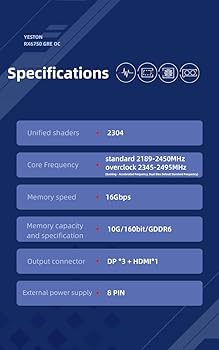 Amazon | Yeston Game Ace Radeon RX 6750 GRE 10GB D6 GDDR6 160bit