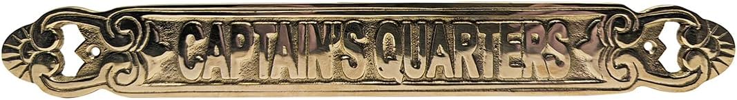 Treasure Gurus Solid Brass Ship Door Plaque Captains Quarters Sign Maritime Nautical Home Wall Decor