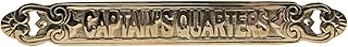 Treasure Gurus Solid Brass Ship Door Plaque Captains Quarters Sign Maritime Nautical Home Wall Decor