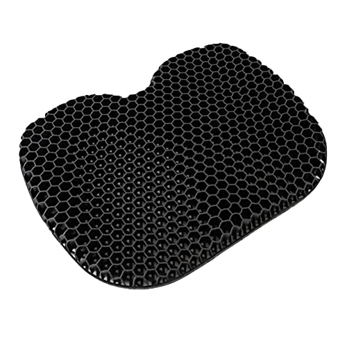 Ladruph ゲルクッション クッション 椅子 座布団 人間工学 無重力クッション ジェルマット 通気性よい カバー付き ハニカム構造 お尻が痛くならない 在宅勤務 オフィス 車 自宅用 四季通用 (ブラック)