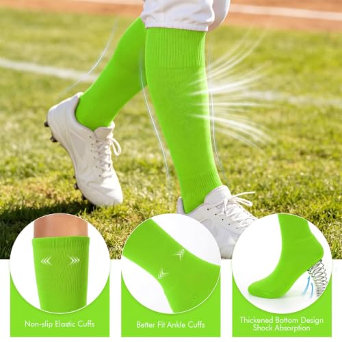 Image of WHIPPY Baseball Socks and Belt Combo Set Knee-High Softball Socks & Adjustable Elastic Belt for Kids Youth Adult