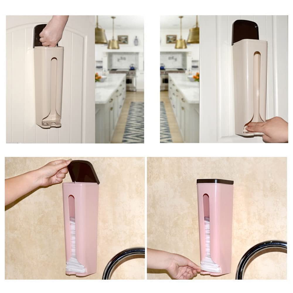 Soporte para bolsa de plástico, soporte para pared, bolsa de almacenamiento de basura, dispensador de bolsas de basura para cocina, hogar, baño (color E)