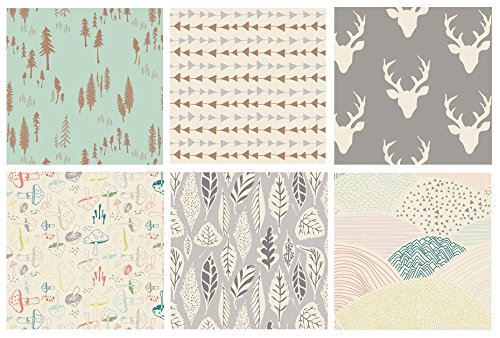 6 Fabric Bundle - Hello Bear Bonnie Christine Art Gallery Fabrics Bears Forest Woodland Deer Silo Antlers (Half Yard) #TOP7