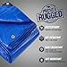 Rugged Rhino All Weather 100% Waterproof Heavy Duty Tarp, 5 Mil UV Temperature Resistant Tarps, High Durability Multipurpose Cover, for Home Outdoor Patio Winter Leaf Camping, 8x10 1 Pack Blue