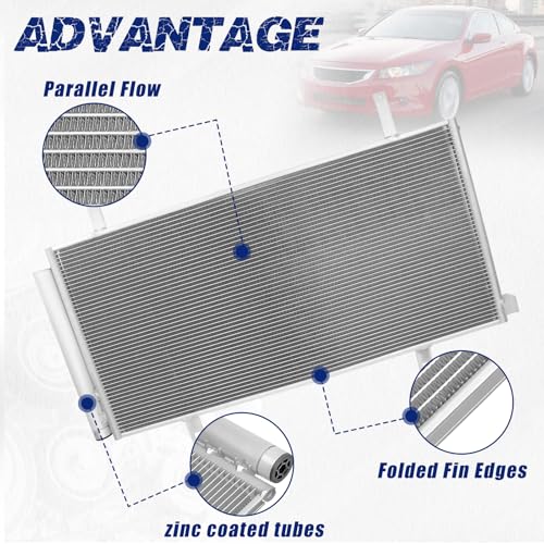 Image of Air Conditioning A /C Condenser Compatible with Honda Accord Civic /Acura Integra # HO3030175, 30220, 8010030AA01, 80100T21A02