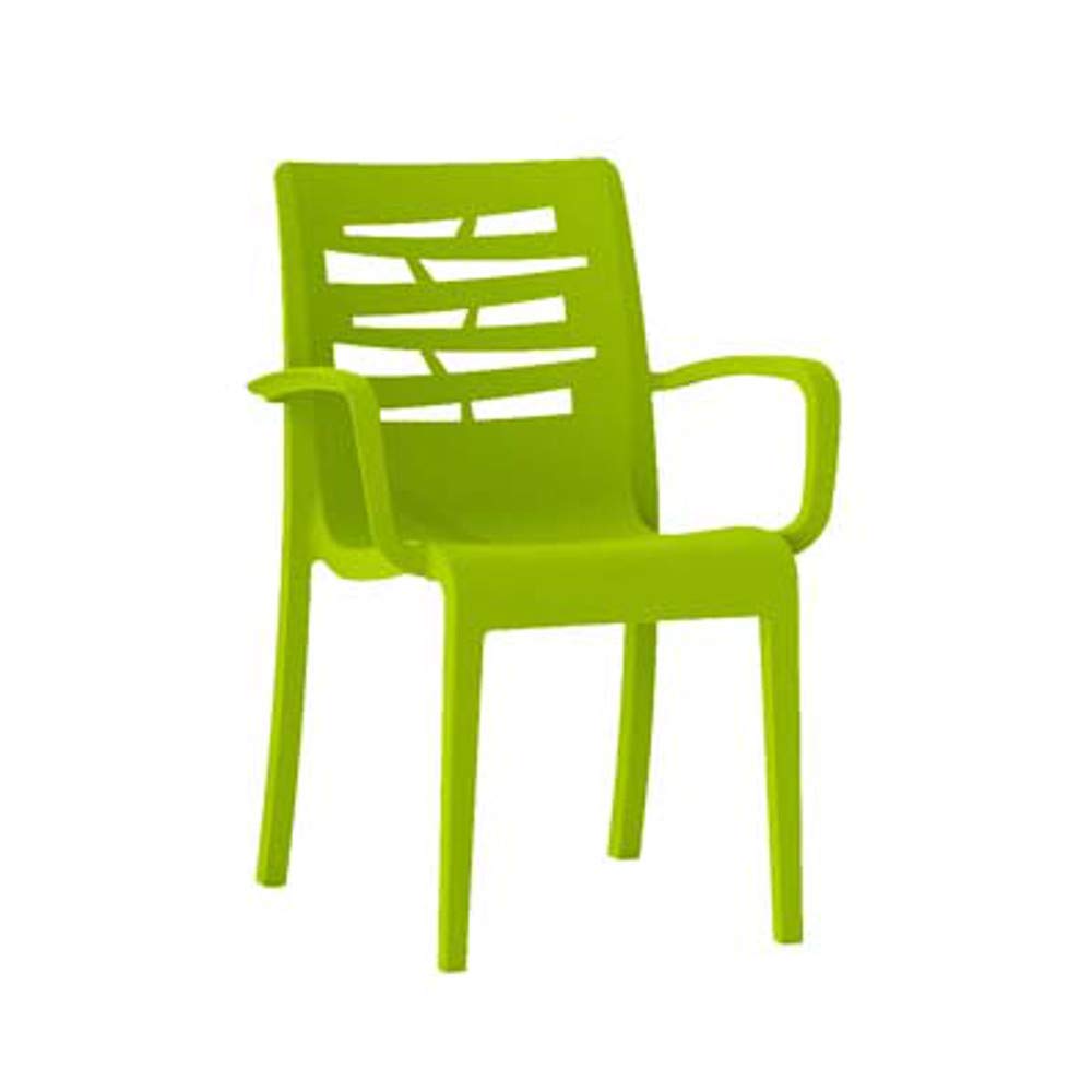 Grosfillex US118152 Essenza Stacking Armchair, Fern Green (Case of 16)