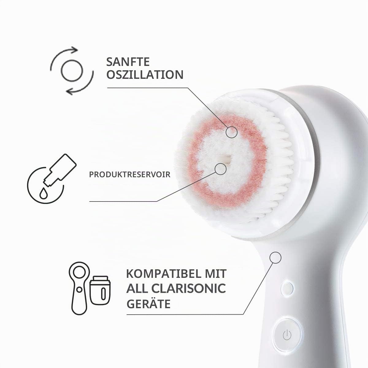Clarisonic Radiance Gesichtsreinigungsbürstenkopf Ersatz | Kompatibel mit Mia 1, Mia 2, Mia Fit, Alpha Fit, Smart Profile Uplift und Alpha Fit X, 1 Stück