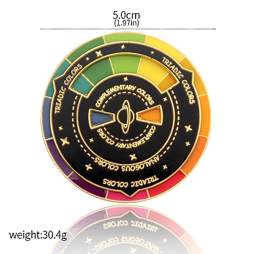 Color Wheel Enamel Pins - Creative Spinning Color Wheel Lapel Pins - Aesthetic Arts Badge Gifts for Artists2