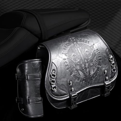 Alforjas para motocicleta para Yamaha V Star 250 2008-2024, alforjas impermeables de cuero PU con portavasos, bolsa de almacenamiento duradera para viajes miniatura 6