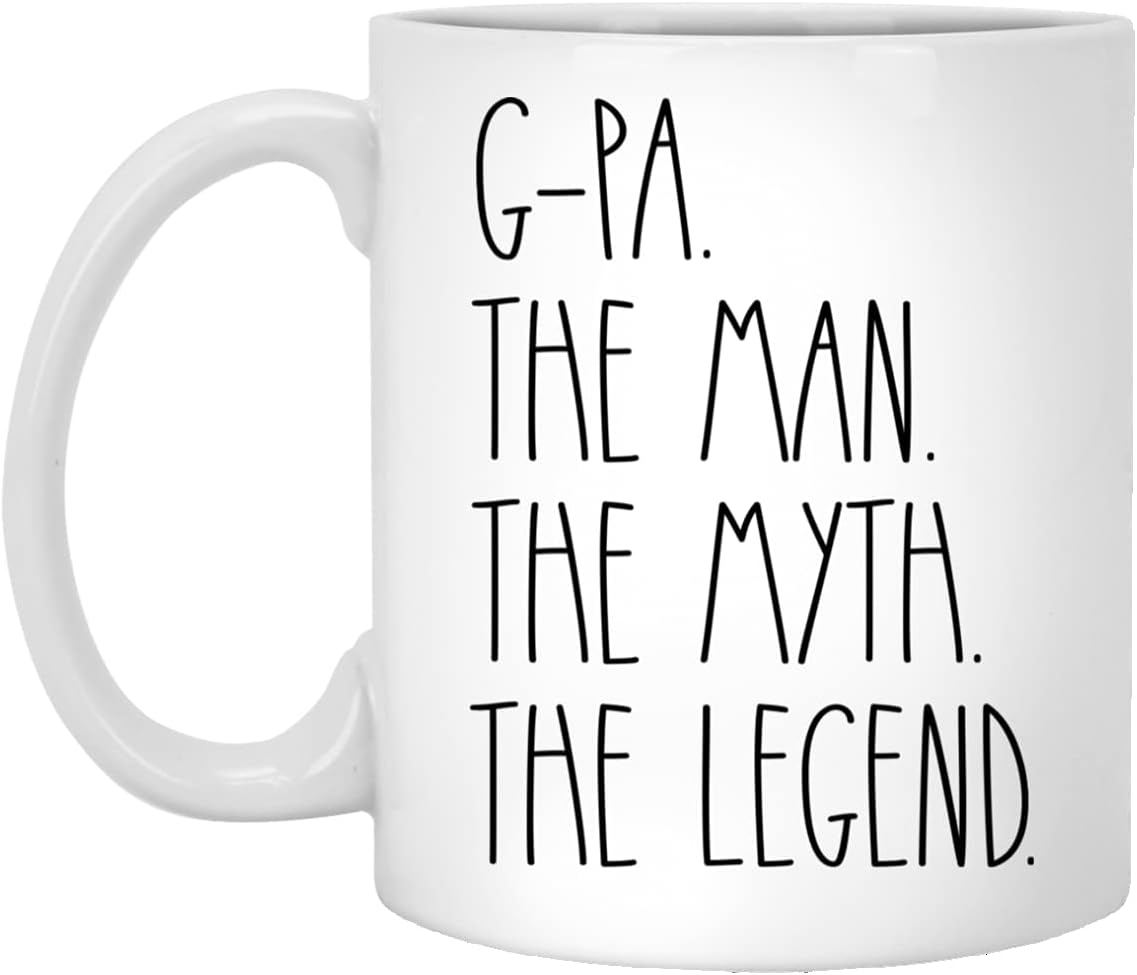 OwingsDesignsPerfect, G-Pa The Man The Myth The Legend – Taza de café estilo G-Pa Rae Dunn – Inspirada en Rae Dunn – La mejor taza de café G-Pa –