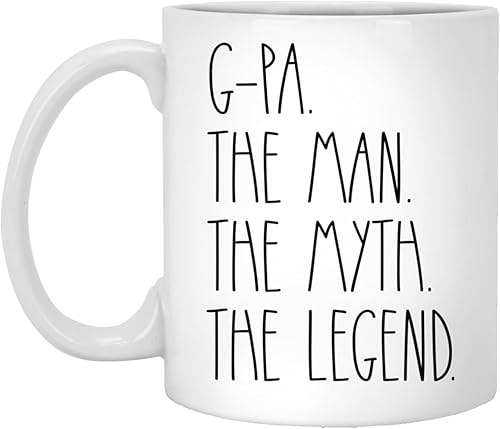 OwingsDesignsPerfect, G-Pa The Man The Myth The Legend - Taza de café estilo G-Pa Rae Dunn - Inspirada en Rae Dunn - La mejor taza de café G-Pa -