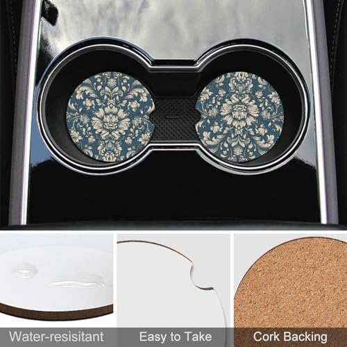 Portavasos para Carro con Diseño de Flores Decorativas, Set 2 Piezas miniatura 5