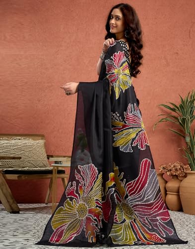 Image of SIRIL Women's Cotton Printed Saree with Unstitched Blouse Piece