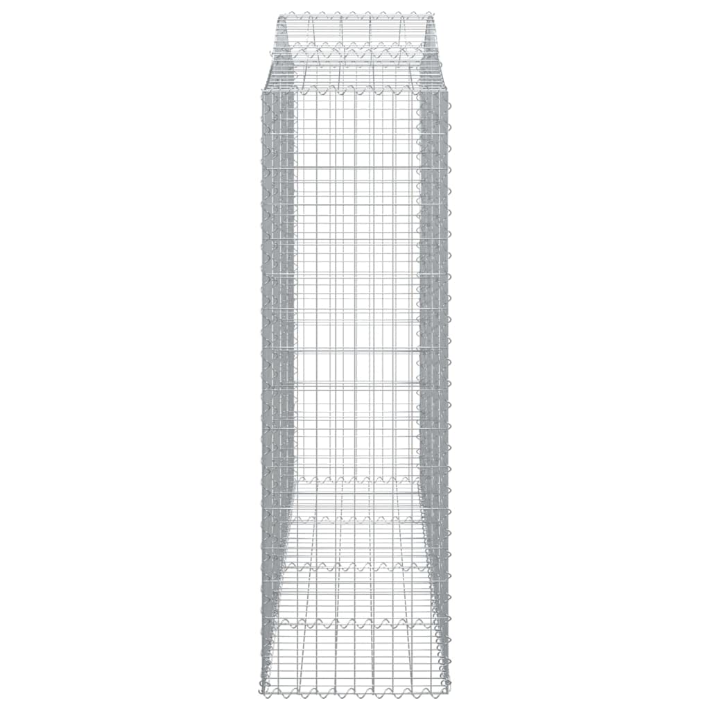 Gaviones - Juego de 6 cestas con arco alto, 200 x 50 x 160/180 cm, hierro