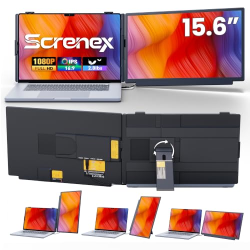 Laptop Screen Extender, 15.6" FHD IPS Portable Laptop Monitor, Detachable & Clip-on 4 Modes Dual Screen for 14-17" Laptops, One Cable Plug & Play Compatible with Wins/Mac/Android/Chrome - image 1