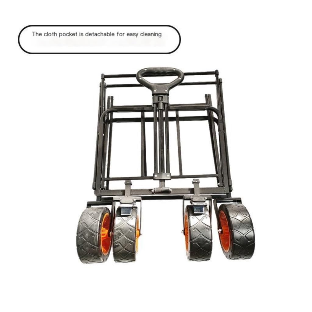 Carrello da campeggio per esterni, portatile, per fuoristrada, con grandi ruote per una facile conservazione, ideale per avventure in spiaggia e trasporto di attrezzi