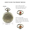 Tiong Pocket Watch with Bronze Case Quartz Full Hunter White Dial and Chain Mens Retro Necklace Pendant Gift Box #4
