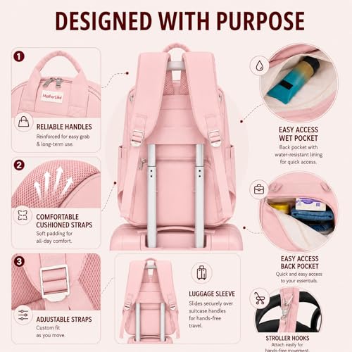Image of Diaper Mommy Bags For Mothers for Travel - Hospital Baby Maternity Bag for Delivery Women - New Born Baby Essentials - Water-Resistant Fabric & Insulated Bottle Holders | 24 L, 15 Pockets