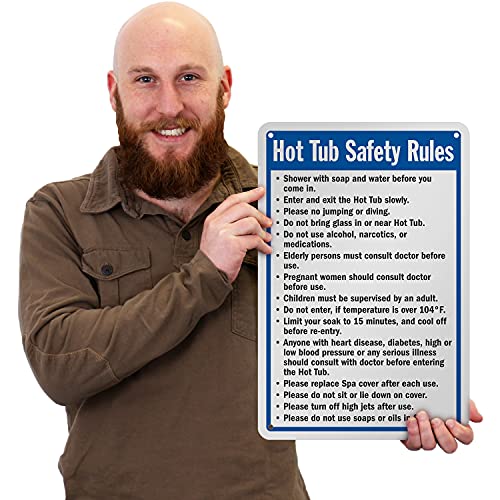 Cartel de reglas de seguridad para jacuzzi 18x12 pulgadas miniatura 2