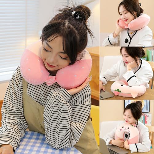 HUAYUANDA Nackenkissen Reise, Süß Cartoon U-förmiges Tier Reisekissen, Abnehmbar Memory Foam Reisekissen, Zuhause und Büro Schlafkissen, Flugzeug für Reisen