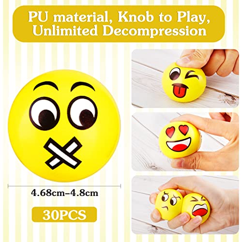 ENCOUN 30Stück Stressball, Antistressball für Kinder, Anti Stress Spielzeug Bälle, Mini Gesicht Squeeze Ball, Stressabbau Bälle, Handtrainer Ball Knautschball für Kindergeburtstag Mitbringsel