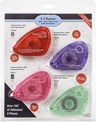 SCRAPBOOK ADHESIVES BY 3L EZ RUNNER VALUE PACK 4/PKG, Strips, Vel...