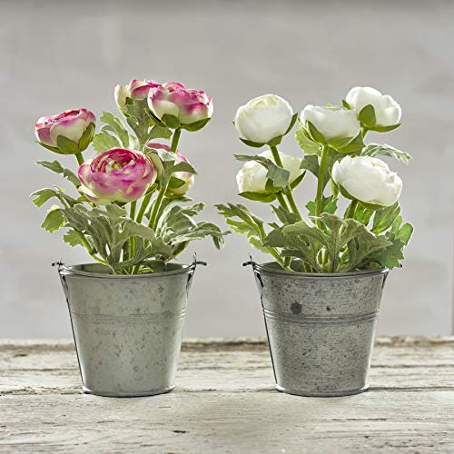Primitives-by-Kathy-Artificial-Flowers-in-Planter-White-Green-Grey Primitives by Kathy Artificial Flowers in Planter White Green Grey