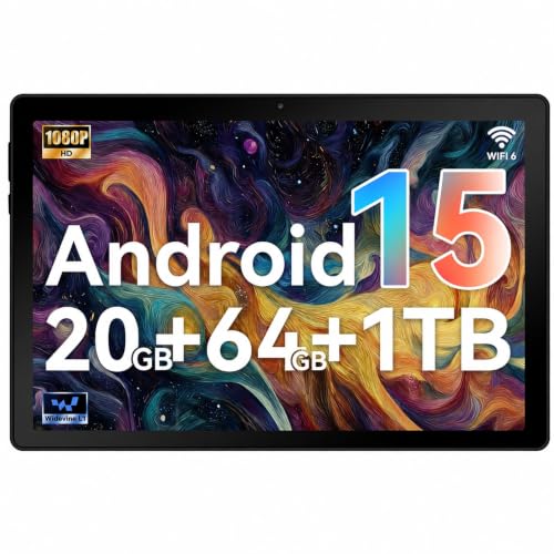 Image of Gleeso Tablet, 10 Inch Android 15 Tablet, 20GB RAM+64GB ROM+ 1 TB TF, 5000mAh Fast Charging Battery, HD Display, Widevine L1, Dual Camera, Face ID, Lightweight Portable Tablet for Work Entertainment