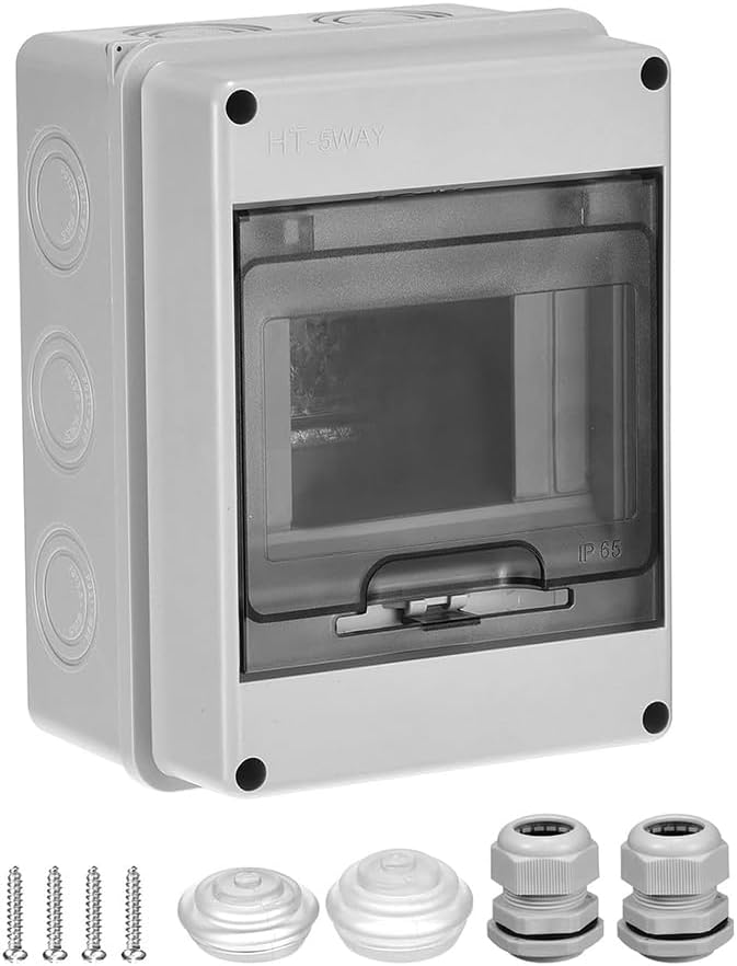 5 Way IP65 Switch Box Distribution Protection Box Waterproof Consumer Unit Transparent Window Electrical Consumer Circuit Breaker Box