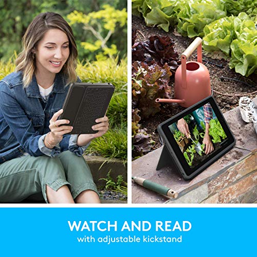 Logitech Rugged Folio - Ipad (7Th, 8Th & 9Th Generation) Protective Keyboard Case With Smart Connector And Durable Spill-Proof Keyboard Black 7.4" X 0.9" X 10.2" #TOP4